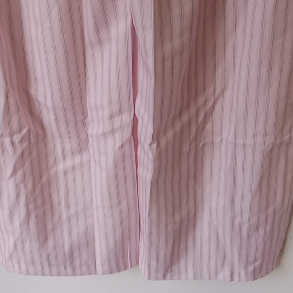 Pink Striped Wide-Leg Pajama Pants Satin Feel Size LP - Picture 6 of 8